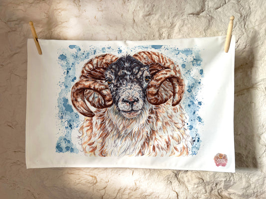 Ronny the Ram Cotton Tea Towel